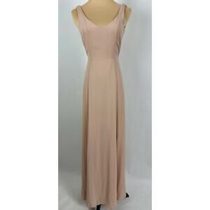 Show Me Your Mumu Jenn Maxi Dress XS Dusty Blush Pink Chiffon Bridesmaid Gown